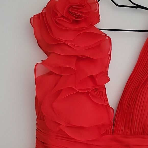 NWT cocktail dress Rosette Pintucked Fit-&-Flare Dress - Picture 4 of 13